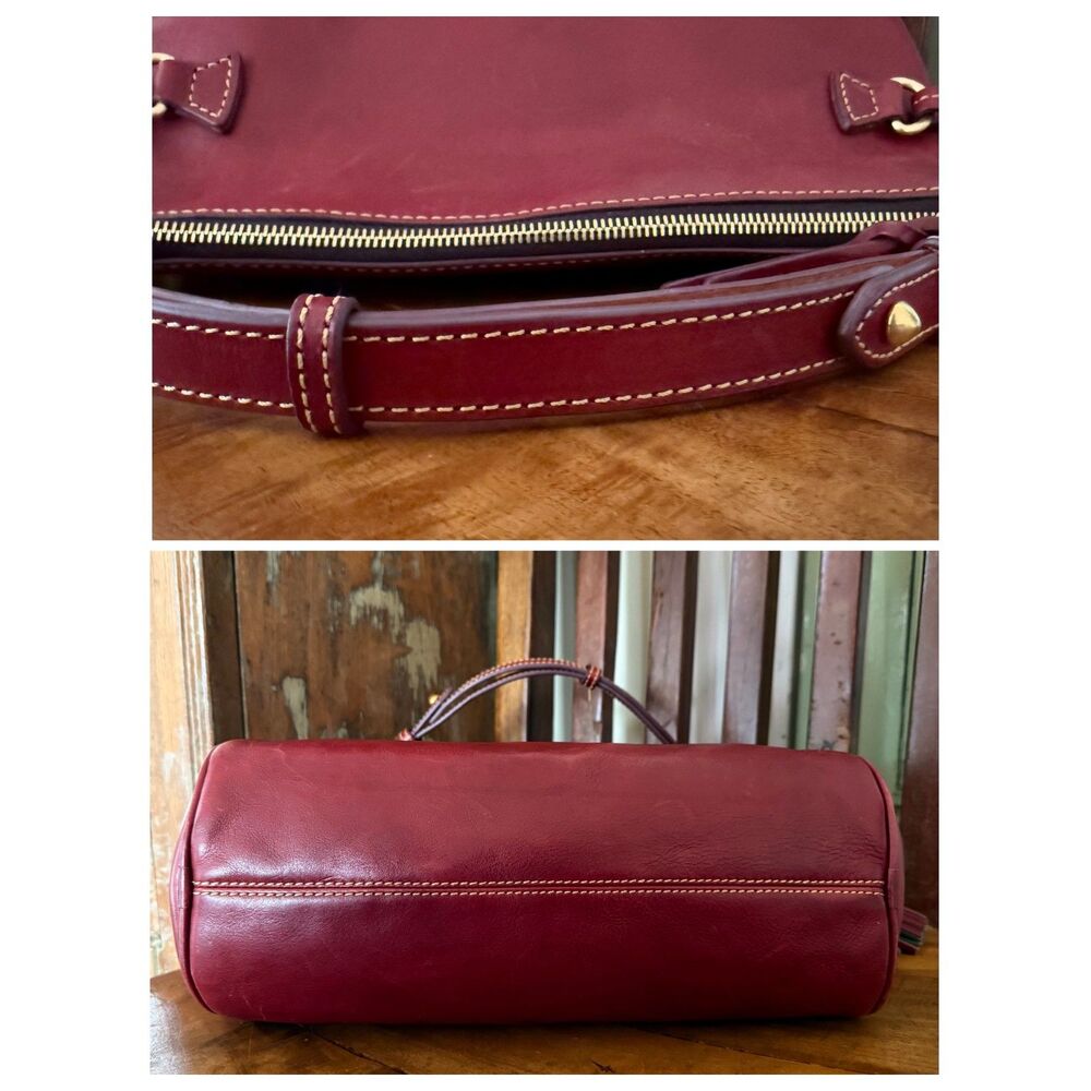 Dooney & Bourke Florentine Leather Zip Hobo Bordeaux  Medium Shoulder Bag - Picture 5 of 14